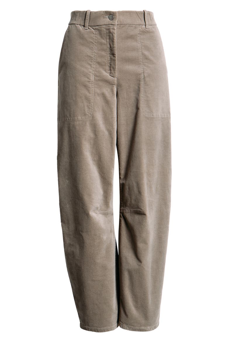 Barrel Leg Stretch Organic Cotton Ankle Pants, Alternate, color, REED