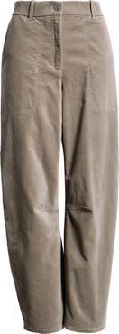 Eileen Fisher Barrel Leg Stretch Organic Cotton Ankle Pants