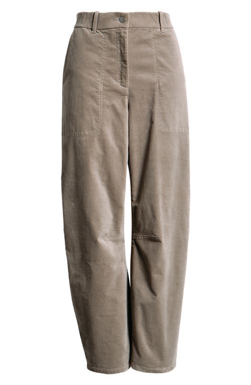 Eileen Fisher Barrel Leg Stretch Organic Cotton Ankle Pants In Gray