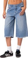 EDIKTED Fallen Angel Rigid Denim Long Bermuda Shorts