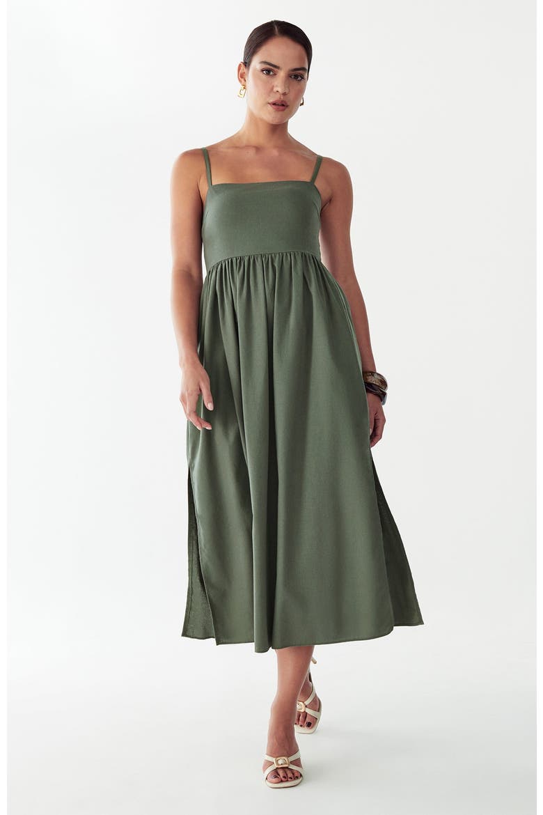 Lanah Midi Dress, Alternate, color, Olive