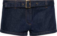LIONESS Afterglow Belted Low Rise Denim Shorts