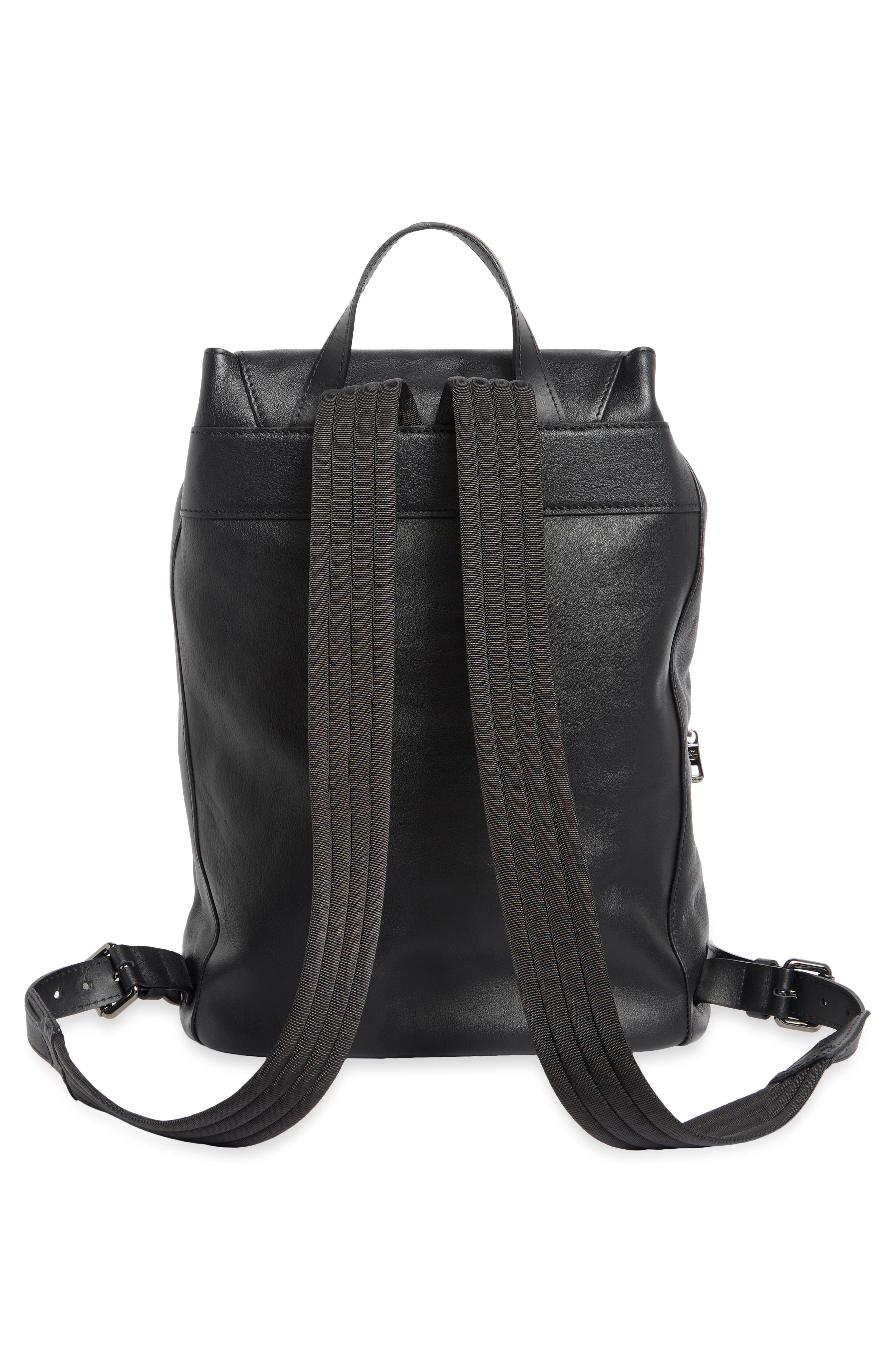 Longchamp LC3D Medium Leather Backpack, Alternate, color, Black