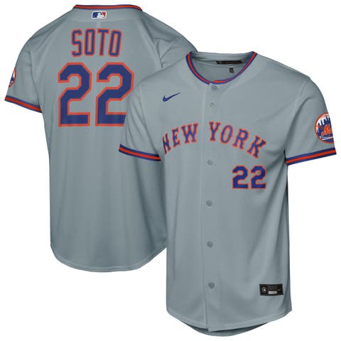 Youth Nike Juan Soto Gray New York Mets Road Stadium Jersey