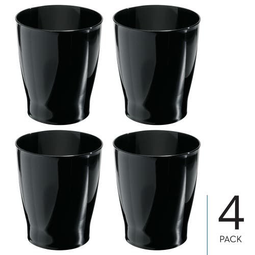 Zia Small Round Plastic Bathroom Trash Can