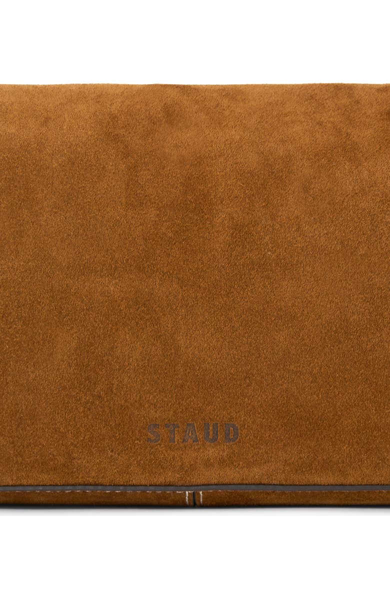 STAUD Harlow Suede Shoulder Bag, Alternate, color, Tan