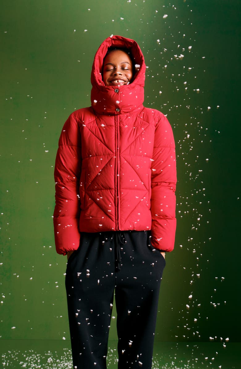 Sam Edelman Cropped Puffer Jacket, Alternate, color, Black