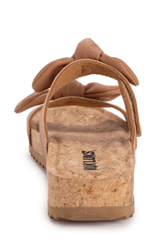 Muk Luks Posie Platform Sandal In Tan Nappa