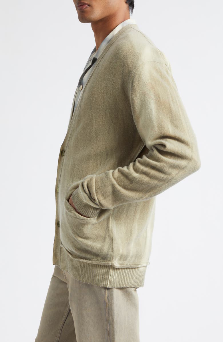 OUR LEGACY Parallel Merino Wool Cardigan, Alternate, color, Moss Spray Dye Cherub Wool