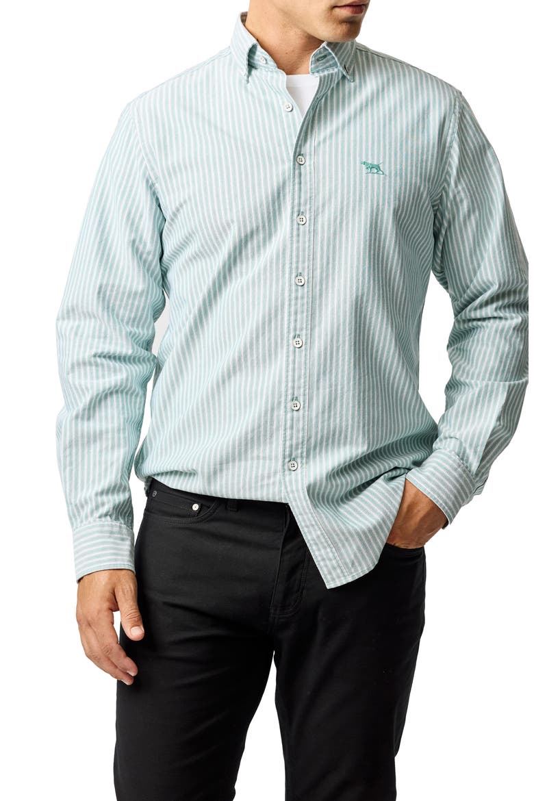 Oxford Stripe Button-Down Shirt, Main, color, LAWN