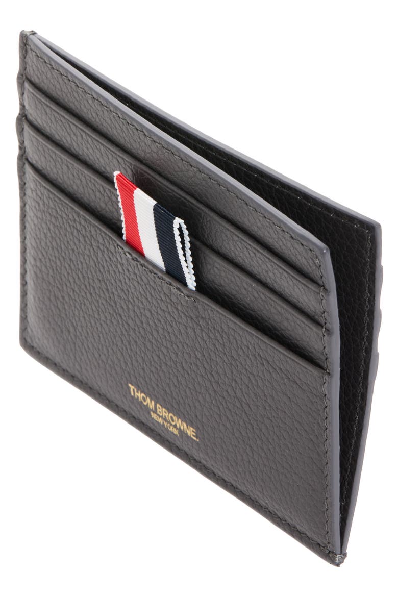 Leather Card Holder, Alternate, color, DARK GREY