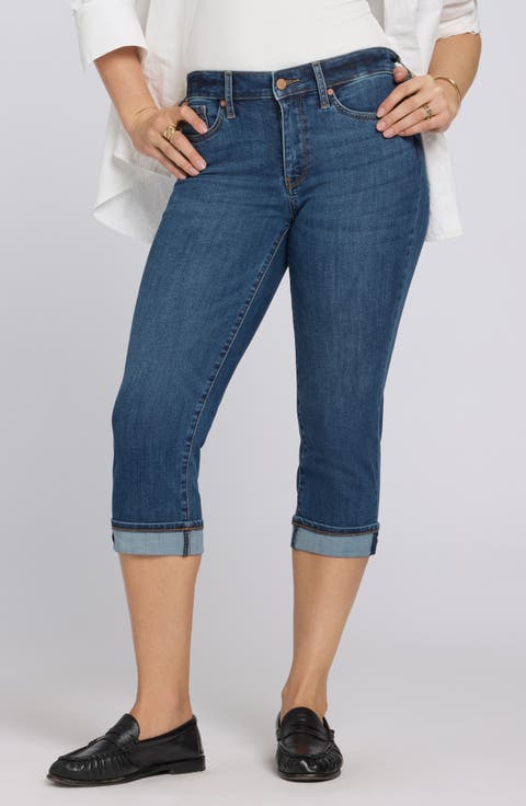 Marilyn Roll Cuff Crop Capri Jeans (Regular & Petite)