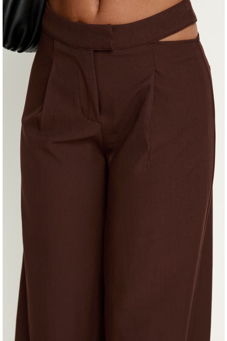 Alys Cutout Straight Leg Pants, Alternate, color, BROWN