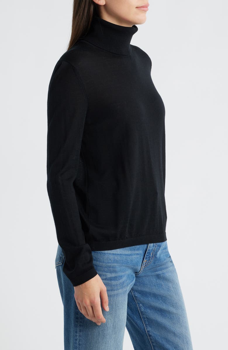 Mavi Jeans Turtleneck Wool Sweater, Alternate, color, Black