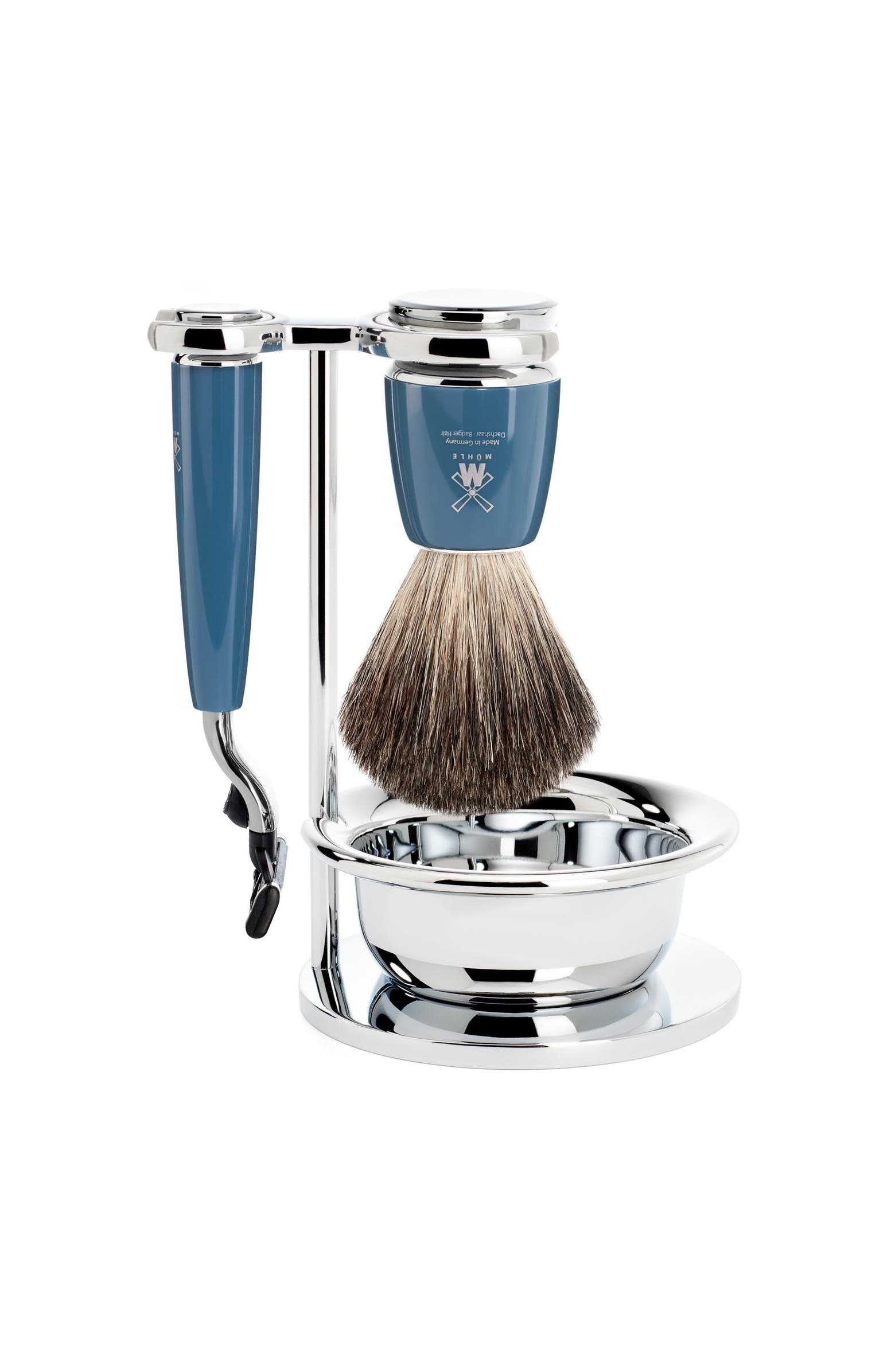 MÜHLE Rytmo Petrol Blue 4 Pc. Pure Badger / Mach3 Shaving Set | Nordstrom
