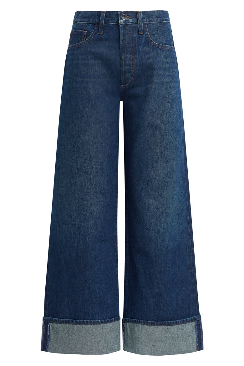 The Masha Shortie Cuffed High Waist Wide Leg Jeans, Alternate, color, BELMONT