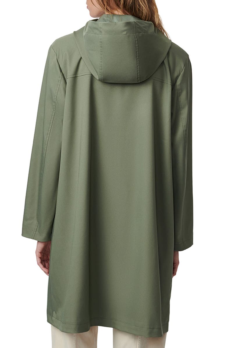 Bernardo Water Resistant Hooded Long Raincoat, Alternate, color,
