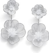 LA MENO Petal Blossom Statement Drop Earrings