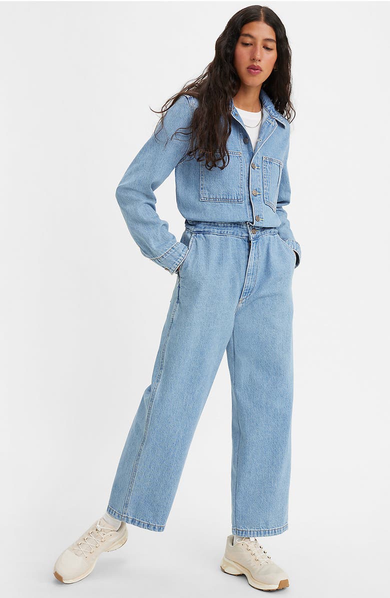 Levi's<sup>®</sup> Iconic Long Sleeve Denim Jumpsuit, Alternate, color,