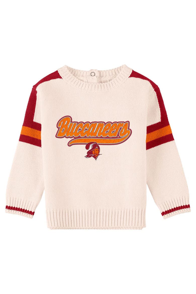Infant WEAR by Erin Andrews Cream Tampa Bay Buccaneers Throwback Script Sweater, Alternate, color, Cream
