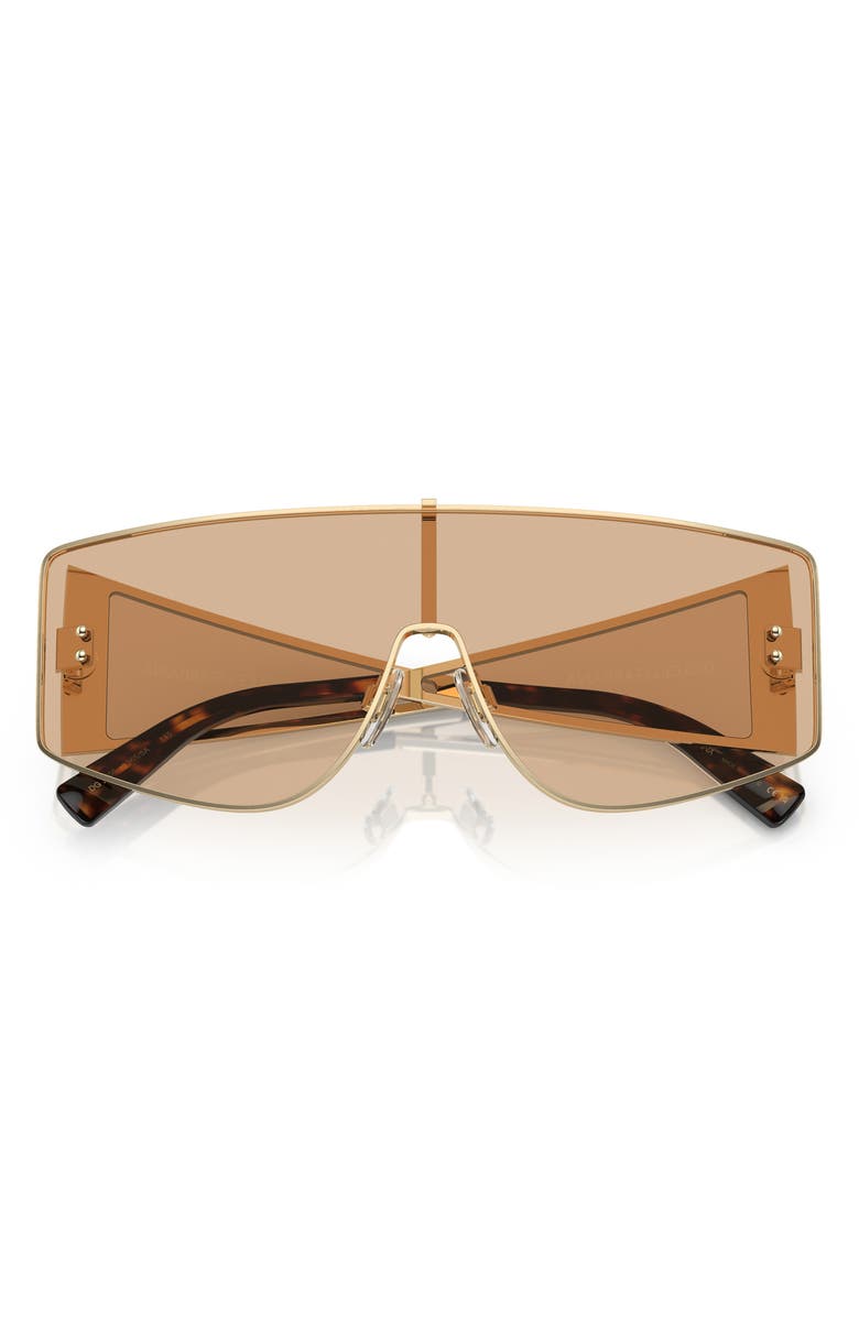 Dolce&Gabbana 144mm Shield Sunglasses, Main, color, Light Gold