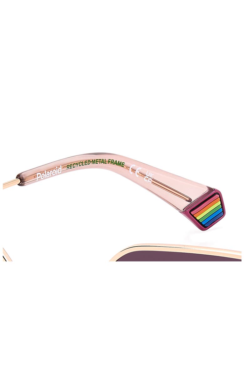54mm Polarized Rectangular Sunglasses, Alternate, color, GOLD VIOLET/ BURGUNDY POLAR