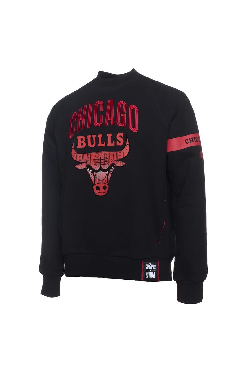 Two Hype Men's NBA x Two Hype  Black Chicago Bulls Culture & Hoops Collection Premium Pullover Sweatshirt, Alternate, color, Black