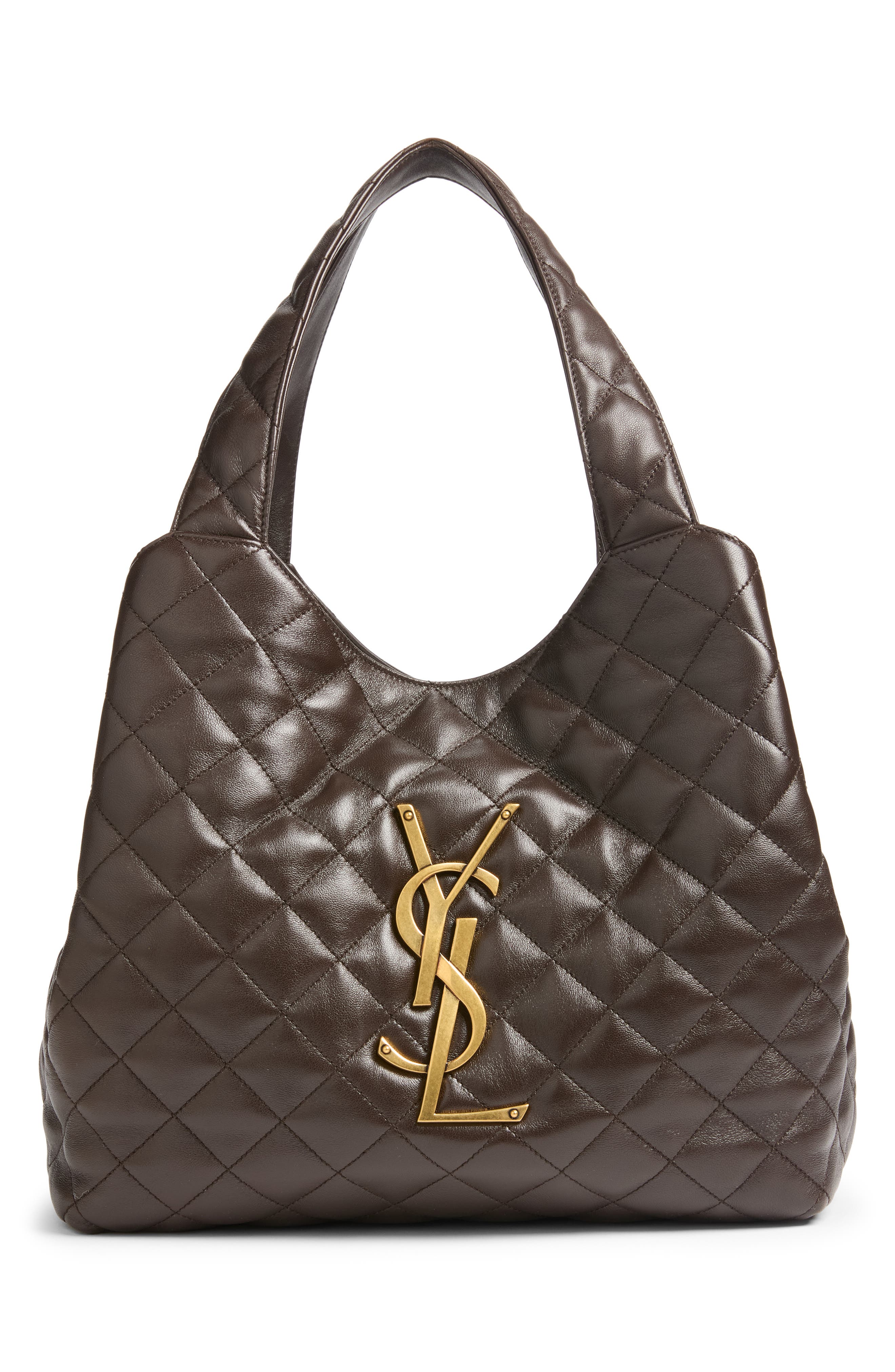 Medium Icare Quilted Shopper, Alternate, color, DARK CHOCOLATE