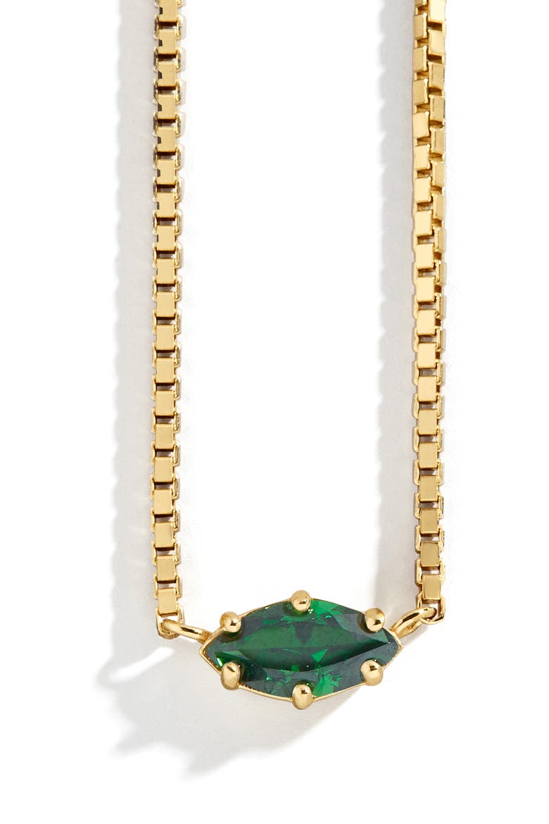 Nascita Gold Vermeil Birthstone Pendant Necklace, Main, color, EMERALD