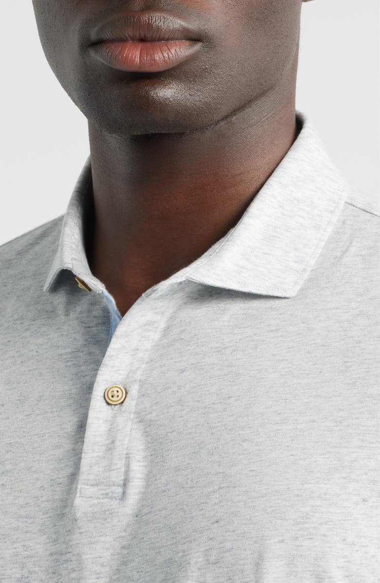 johnnie-O Starnes Heathered Cotton Blend Polo, Alternate, color, Light Gray