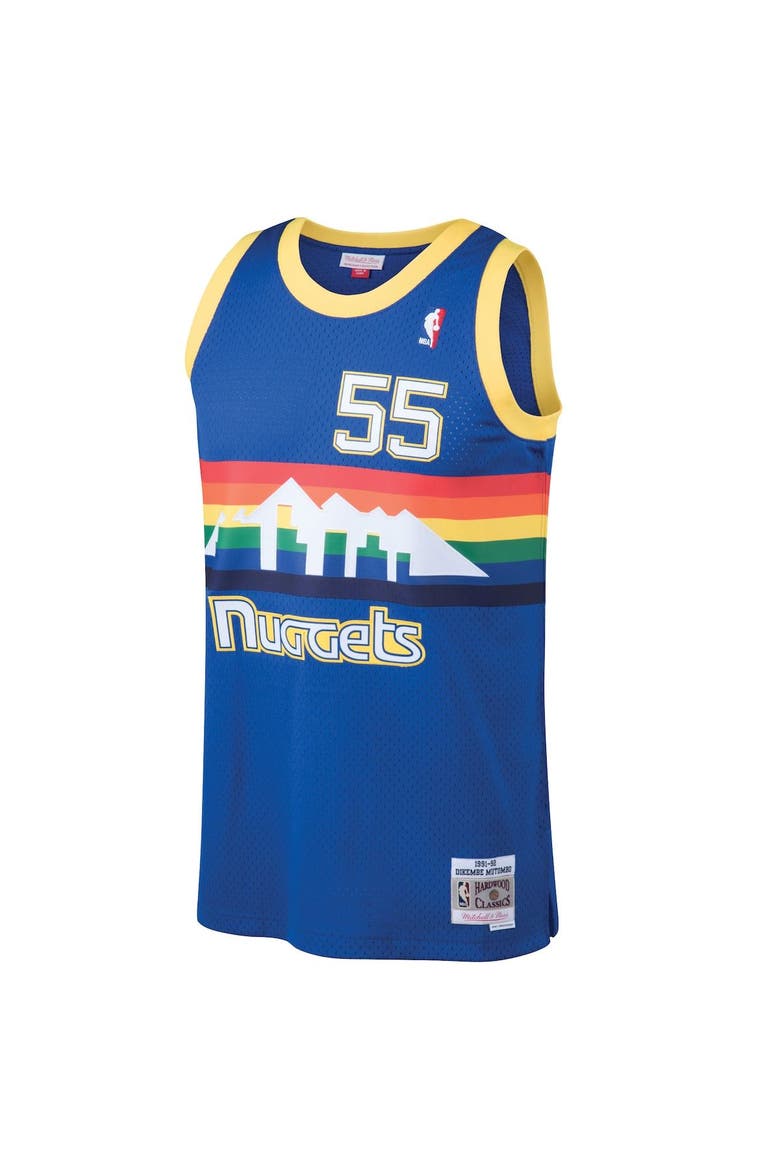 Men's Mitchell & Ness Dikembe Mutombo Blue Denver Nuggets 1991/92 Hardwood Classics Swingman Jersey, Alternate, color, Blue