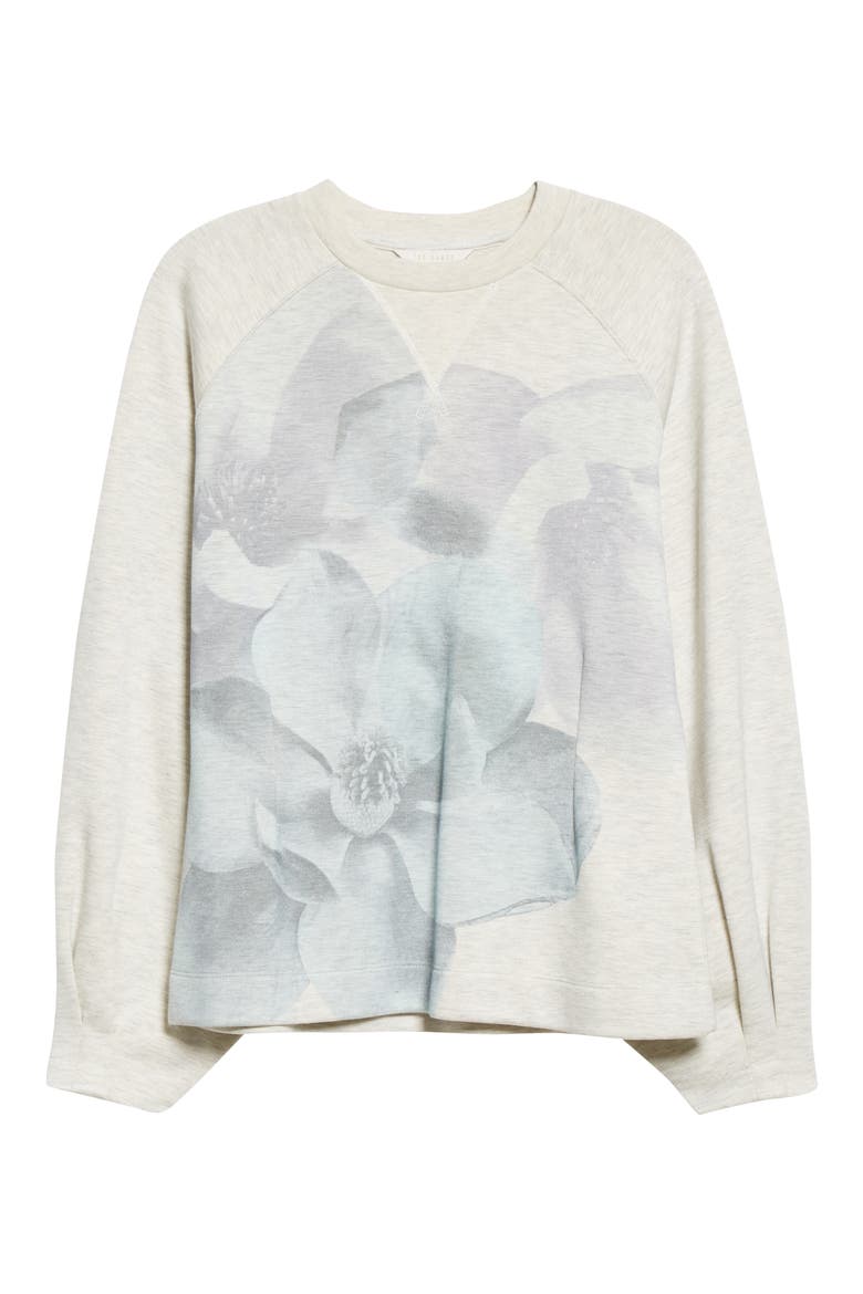 Perrine Floral Sweatshirt, Alternate, color, DARK GREY