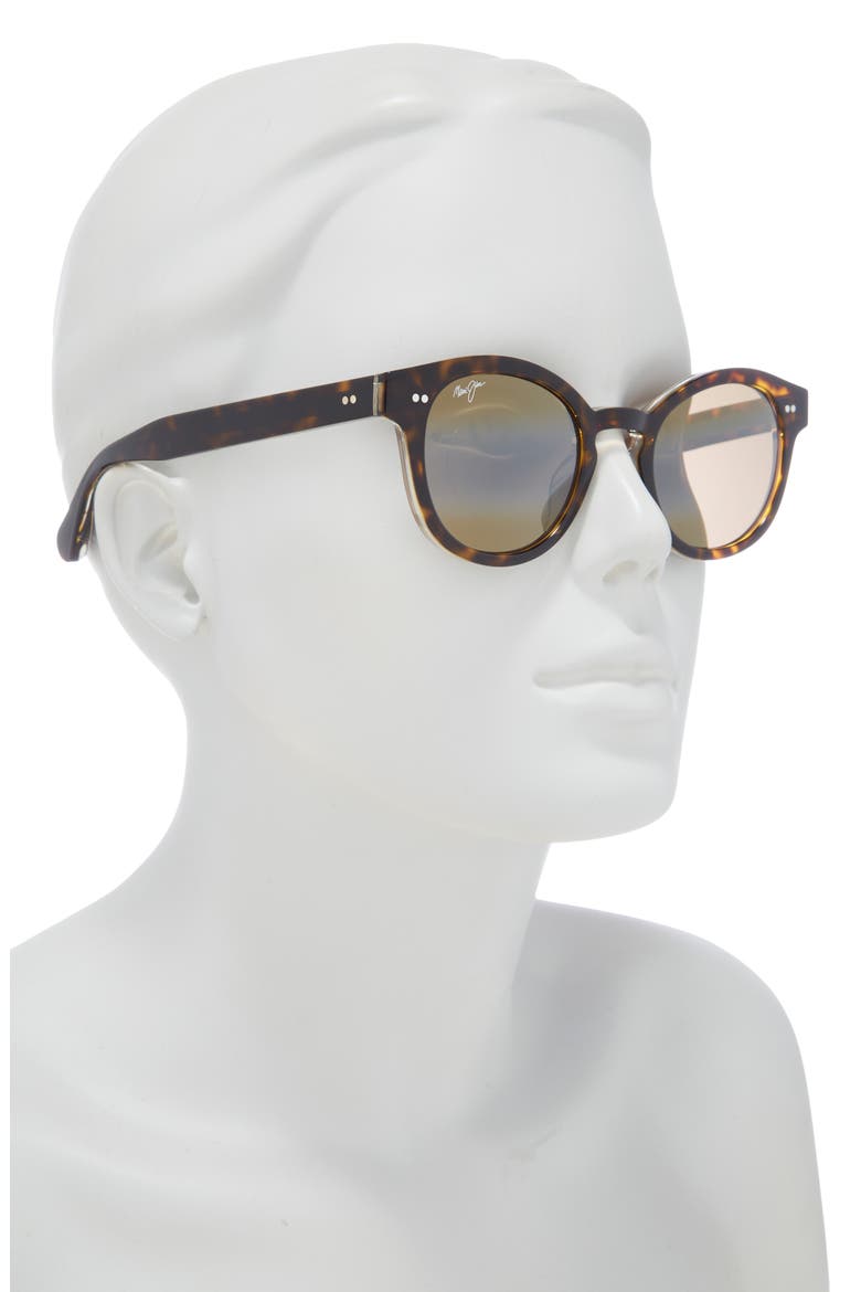 49mm Core Round Polarized Sunglasses, Alternate, color, TORTOISE TORTOISE BRONZE