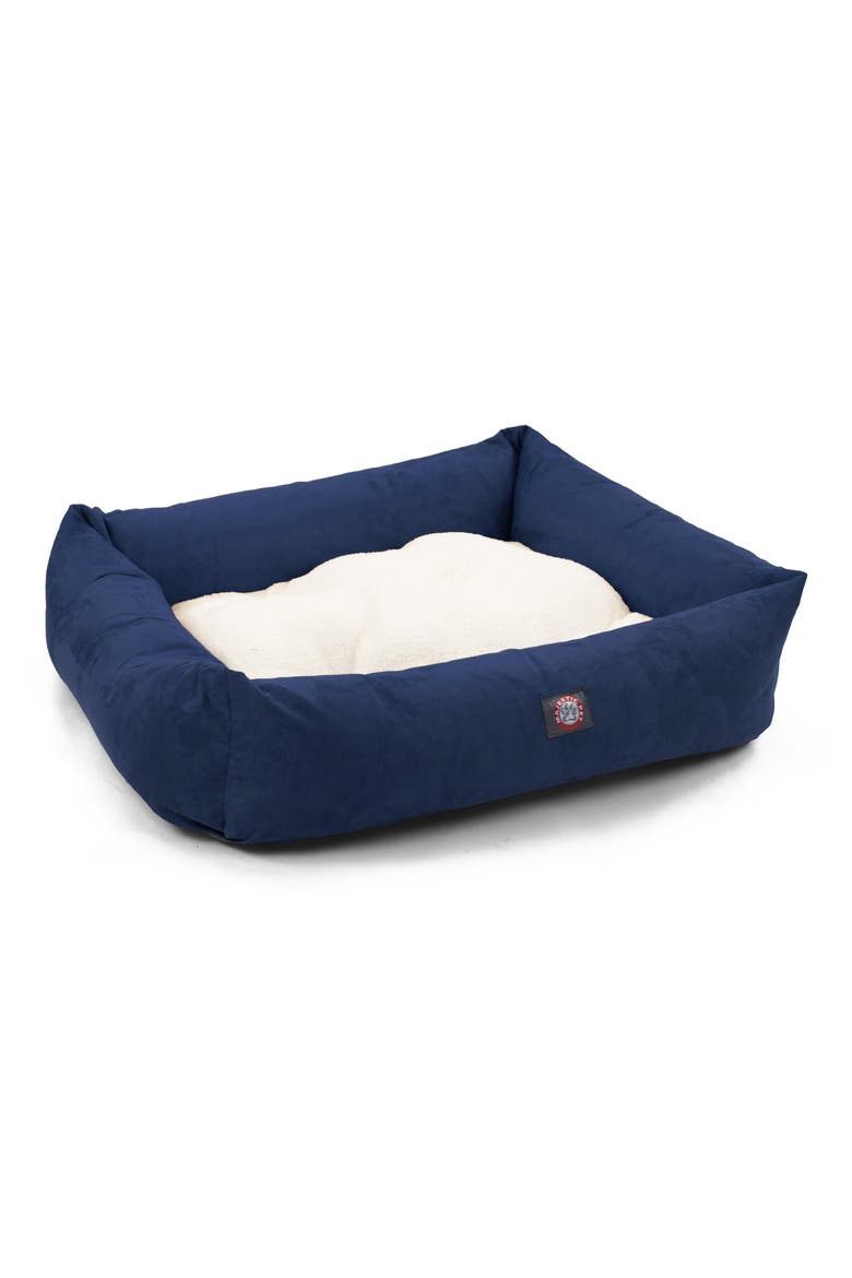 Luxe Bagel Dog Bed, Main, color, NAVY