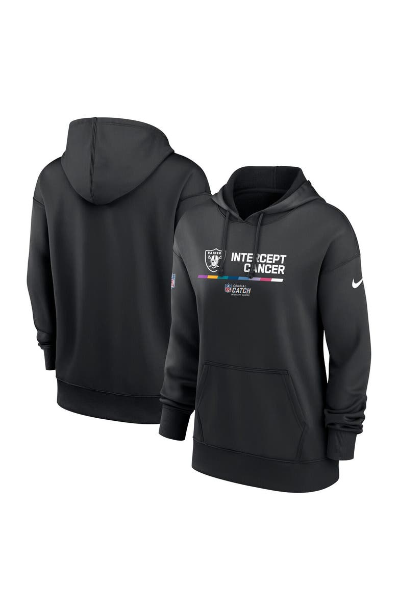 Nike Women's Nike Black Las Vegas Raiders NFL Crucial Catch Therma Performance Pullover Hoodie, Alternate, color, 