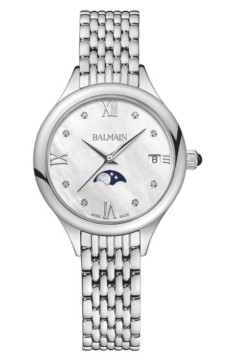 Diamond Moon Phase Bracelet Watch, 31mm