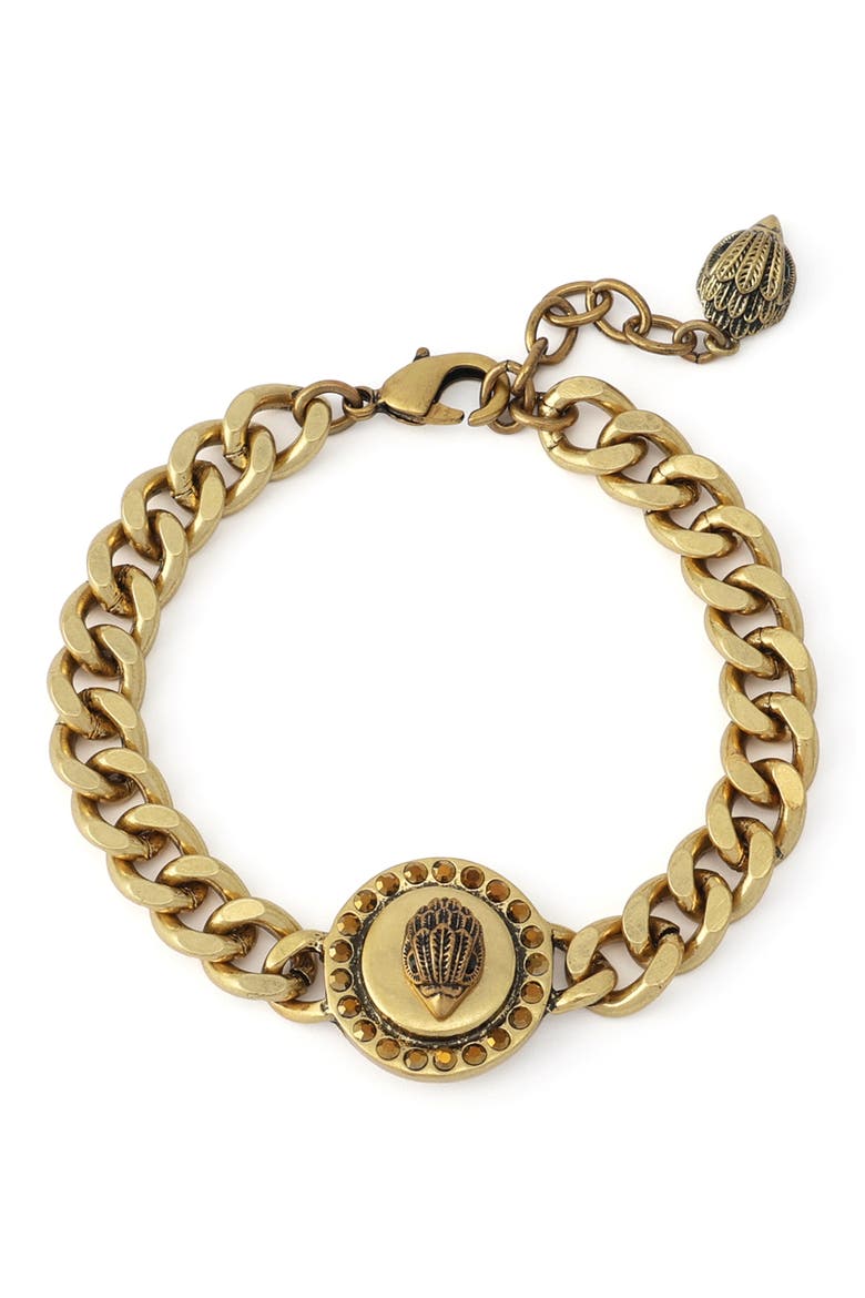 Mansion Eagle Chain Flex Bracelet, Main, color, BRASS