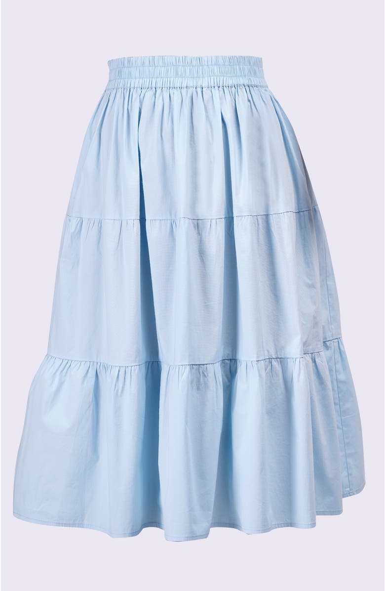 Leota Evelyn Tiered Midi Skirt, Alternate, color, Wispy Blue
