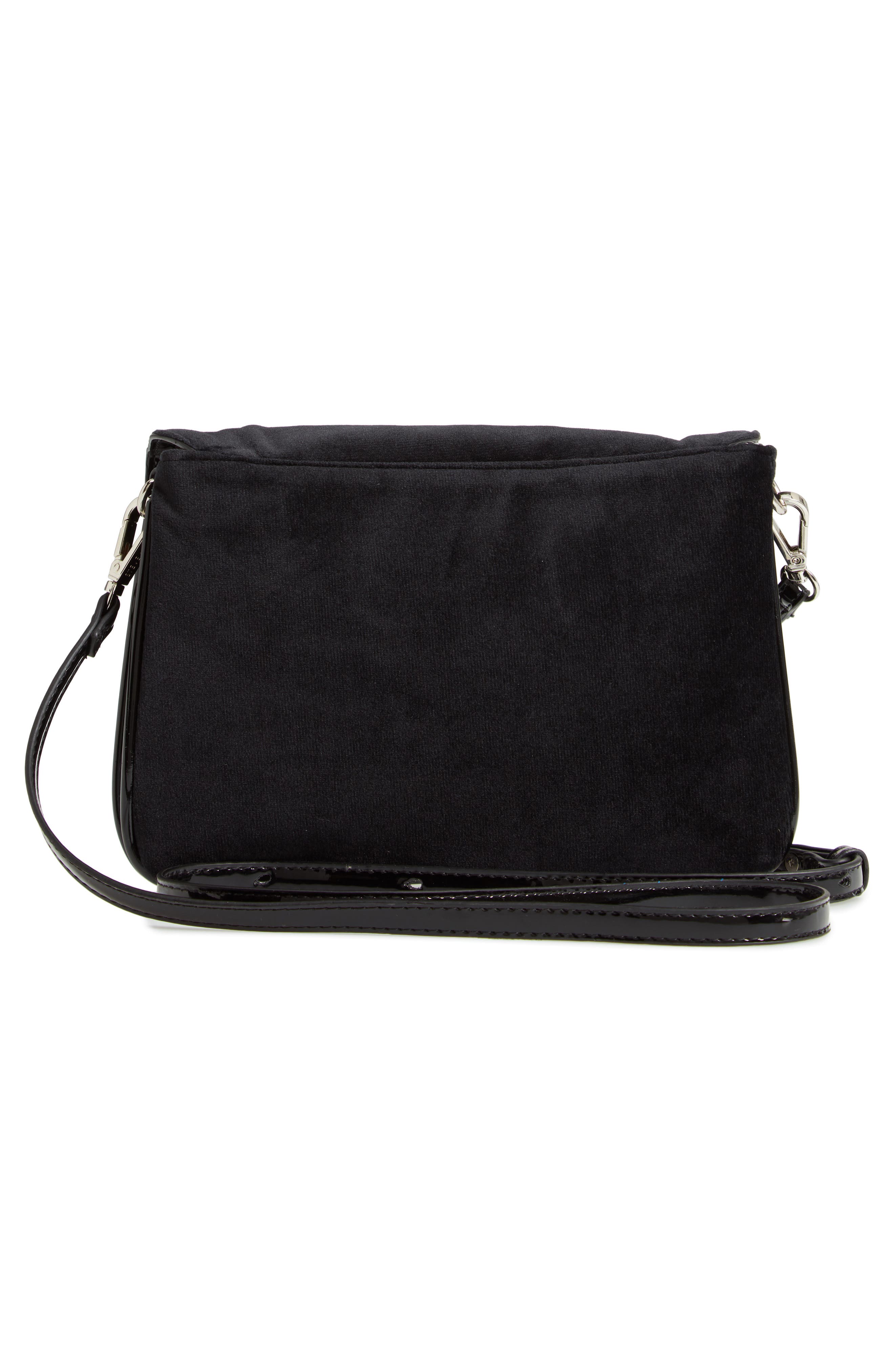 Velvet Crossbody Bag, Alternate, color, BLACK