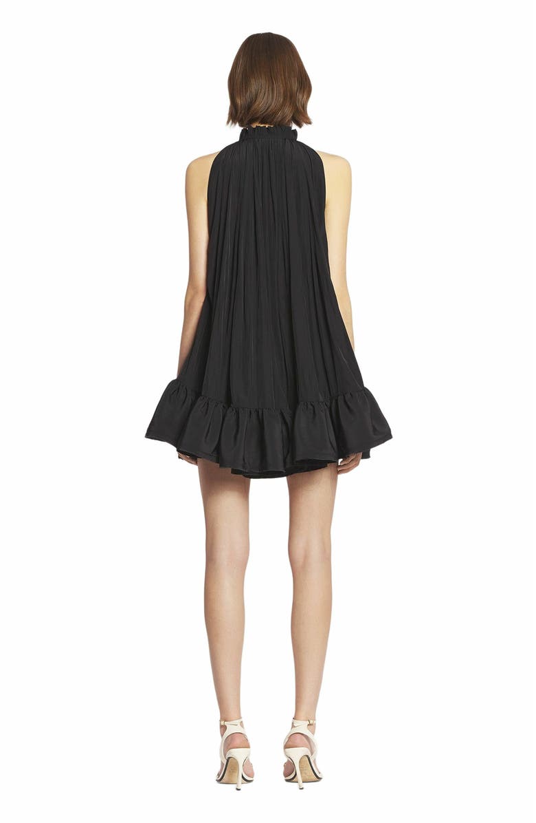 Lanvin Short Dress With Ruffles, Alternate, color, Black
