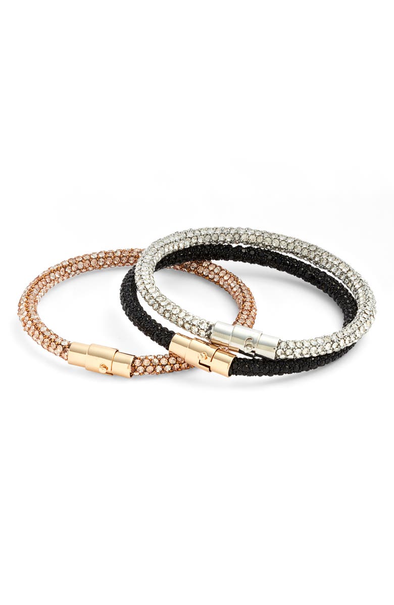 Open Edit Set of 3 Crystal Rope Bracelets, Main, color, 