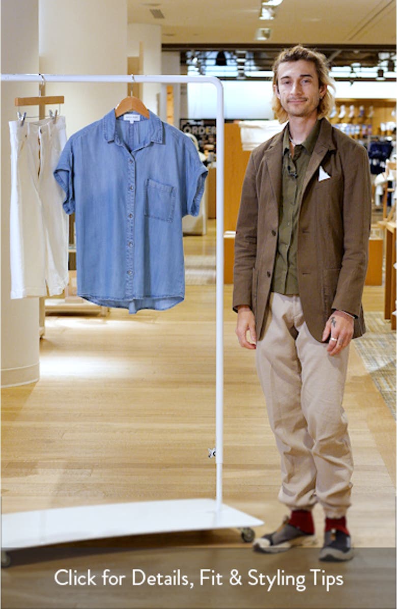 Washed Chambray Short Sleeve Button-Up Shirt, sales video thumbnail