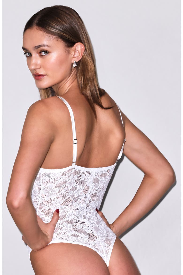 Le Stretch Lace Bodysuit, Alternate, color, IVORY