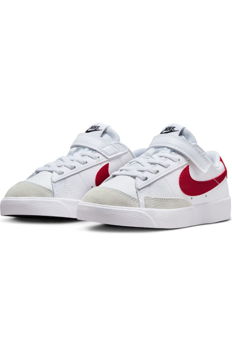 Nike Kids' Blazer Low '77 Low Top Sneaker, Main, color, White/ Gym Red/ Black