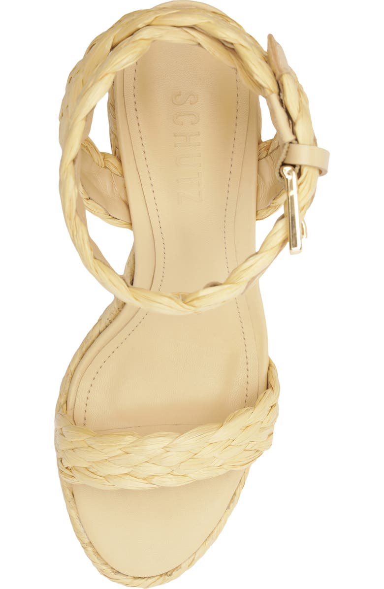Schutz Ayana Ankle Strap Platform Sandal, Alternate, color, Palha/ Natural Nibs