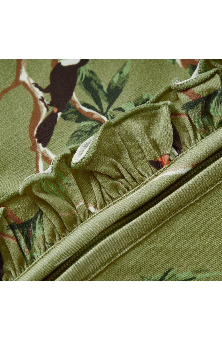 Milkbarn Cotton Stretch Ruffle Footed Romper, Alternate, color, Toucan