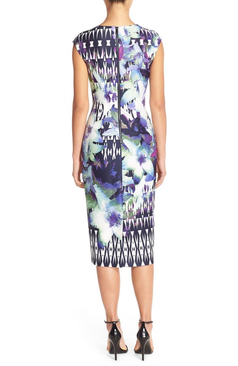 Vince Camuto Print Scuba Sheath Dress, Alternate, color,