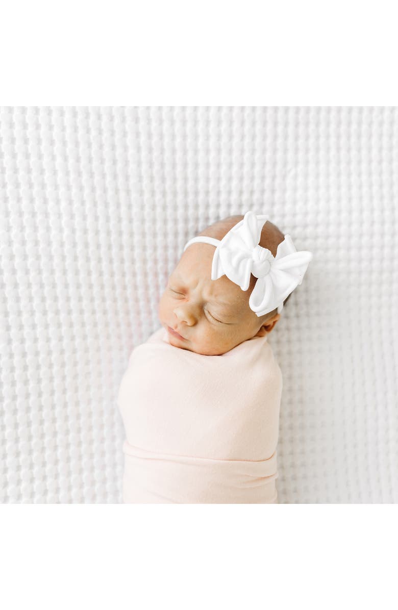 Baby Bling 3-Pack Baby Fab Skinny Bow Headbands, Alternate, color, Rose Quartz/ White/ Ivory