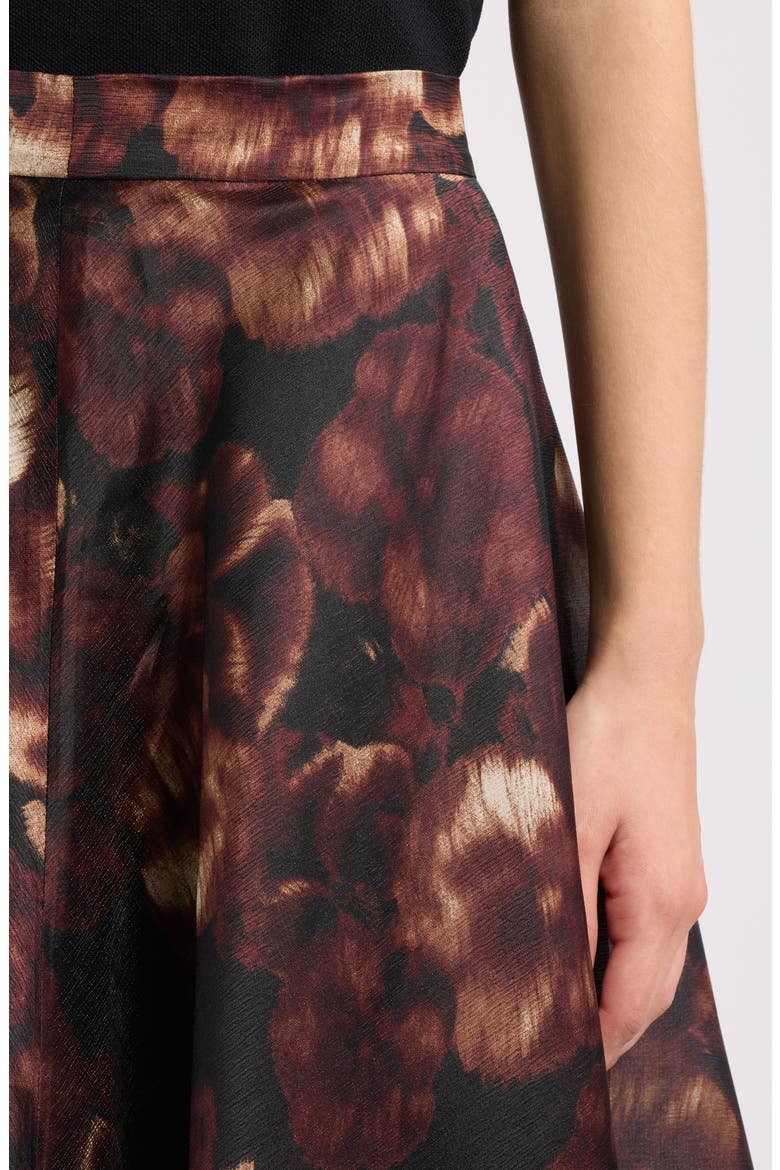 Full Circle Midi Skirt, Alternate, color, BLACK/ BAROLO MULTI