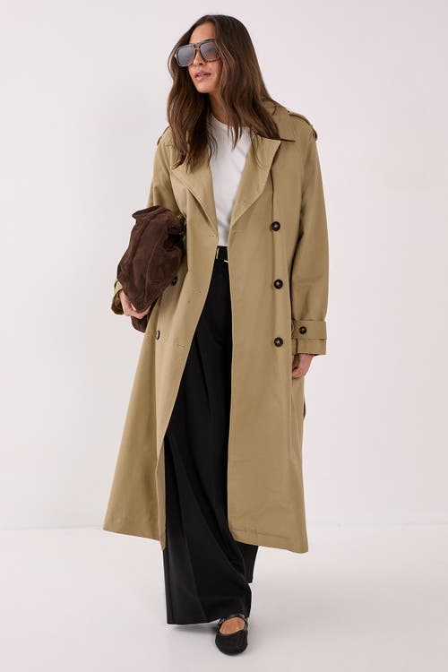 Nasty Gal Essentials Trench Coat In Green